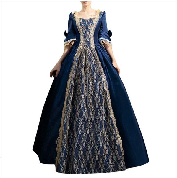 

maxi ruffled dresses women's vintage medieval floor length renaissance gothic cosplay dress ladies elegant midi dress #lr2, Black;gray