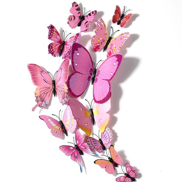 

12pcs pvc 3d butterfly wall decor cute butterflies wall stickers art decals home decoration room jlleiw