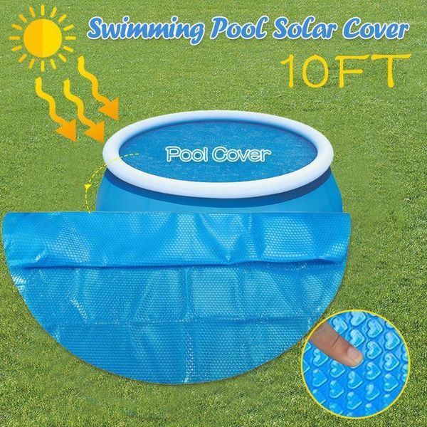 

swimming pool cover dust rainproof pool cover blue round tarpaulin durable for family garden pools swimming accessories1