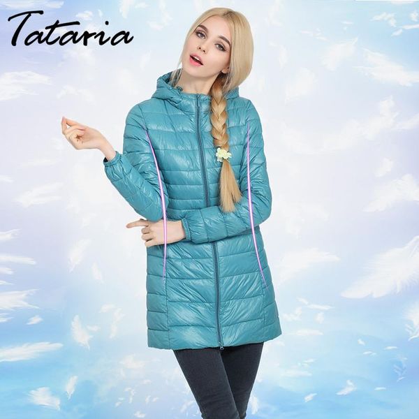 

татария s-7xl женской зимней длинная вниз пальто женщины плюс размер ultra light теплого толстовка куртка для женщин белой утки вниз куртки, Black