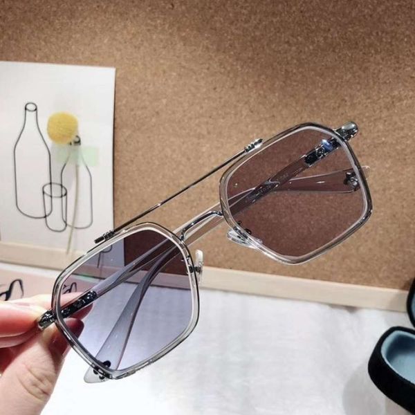 

k0039-tr zohuan glasses ice slag snow sier double beam men's and women's glasses with large frame, White;black