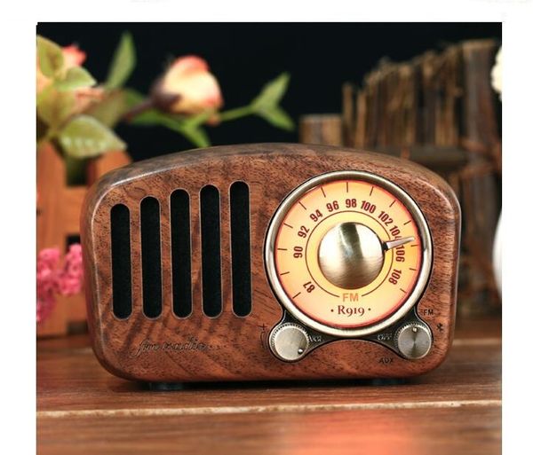 2020 Multimídia Madeira Bluetooth Hands-Free Micphone Speaker IBox D90 com FM Radio Despertador TF / USB MP3 Player Retro Wood Box Bamboo