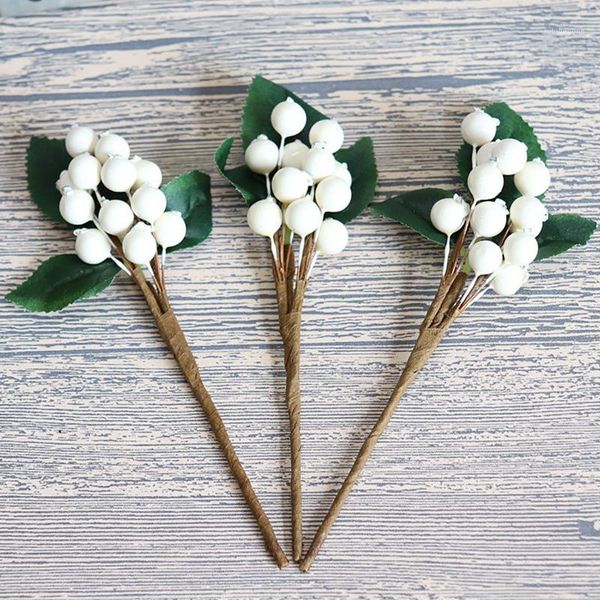 

decorative flowers & wreaths christmas artificial berry fruit plants for wedding living room home decor plastic with green leaves red blue 1