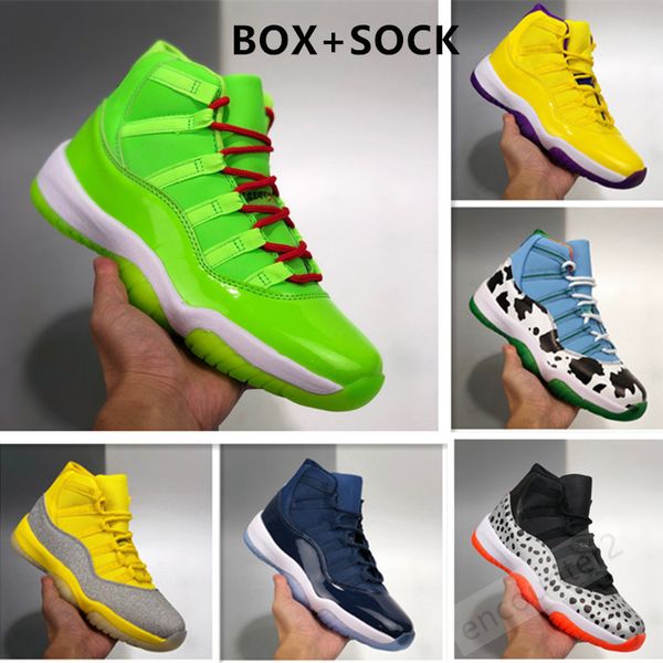 

новые 11 11s jumpman флуоресцентный зеленый темно-синий баскетбол обувь xi mens golden light green athletic кроссовки спортивные тренажеры р
