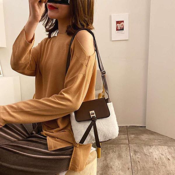 

women's messenger bag 2020 new style plush bag korean-style one-shoulder mini women's plush square sling