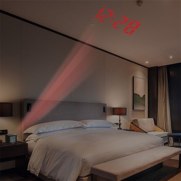 

a-lcd projection alarm clock backlight electronic digital projector watch desk temperature display with 7 color