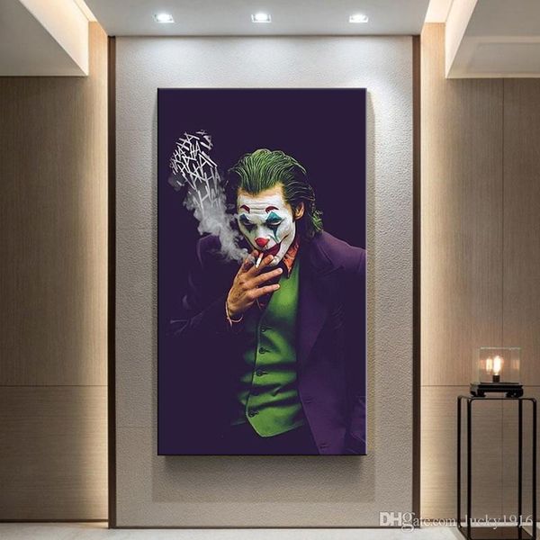 

2020 the joker wall art canvas painting wall prints pictures chaplin joker movie poster for home decor modern nordic style painting