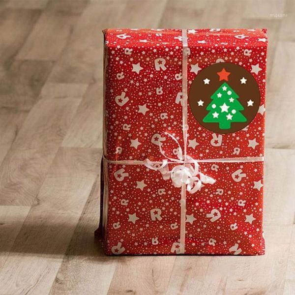 

gift wrap 500 pcs/roll christmas stickers xmas elements sealed sticker gifts box packing decorations 66cy1