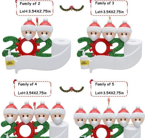 

2020 quarantine christmas decoration birthdays gift personalized hanging ornament with face masks survivor family of 2 3 4 5 6 7 ahaf