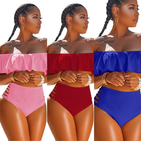 

summer women's swimwear off shoulder crop tees + shorts two-piece clothing suit fashion swimsuit casual swimming sets h12711, White