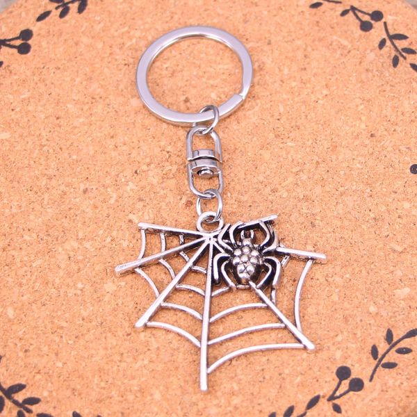 Fashion Keychain 43*45mm Spider Pingweb Pingents Diy Jewelry Car Chain Chain Ring Setent