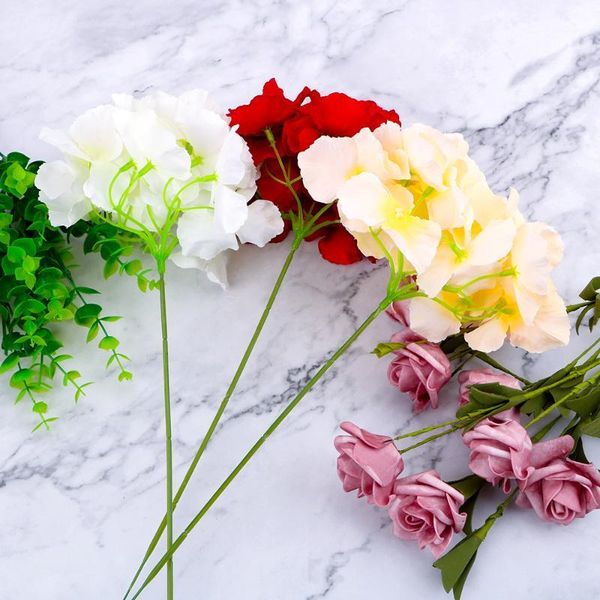 

silk hydrangea flower head for wedding party home decoration 2 bunches multi colors artificial flower diy wreath gift box1
