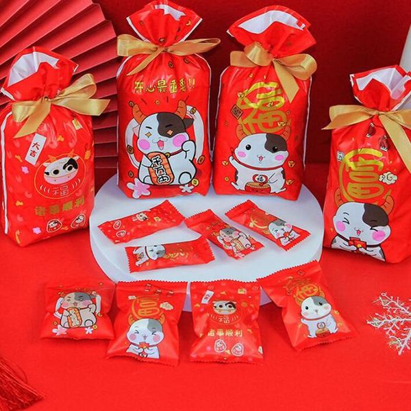 

new 5/10/100/200pcs gift bag candy bag happy new year 2020 christmas party supplies