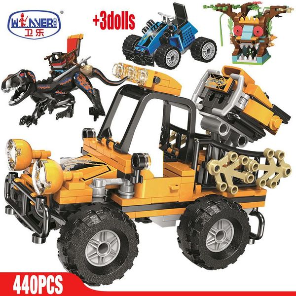 

erbo 440pcs dinosaur world ловля jeep building blocks город jurassic world truck автомобилей цифры кирпичи наборы игрушки для детей bbycuq h