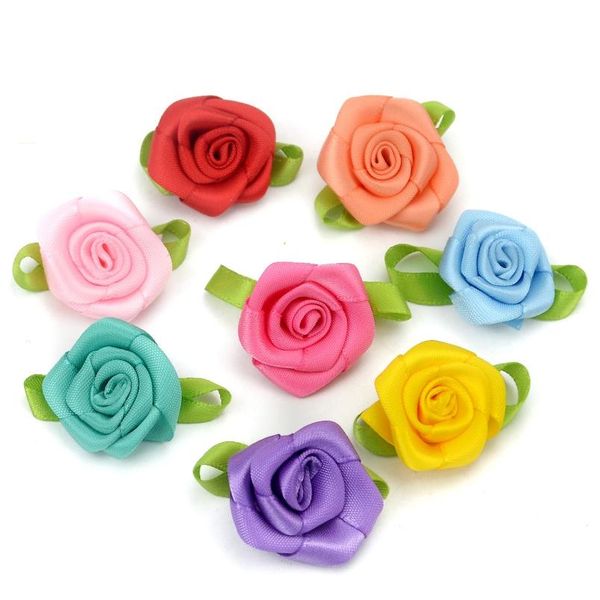 

10pcs 3cm satin ribbon rose flowers heads handmade diy craft scrapbooking for wedding decoration artificial silk jlllda