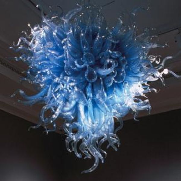 

простой синий муранского стекла освещение современный дизайн небесно-голубого стекла потолочные подвесные светильники для современного декор