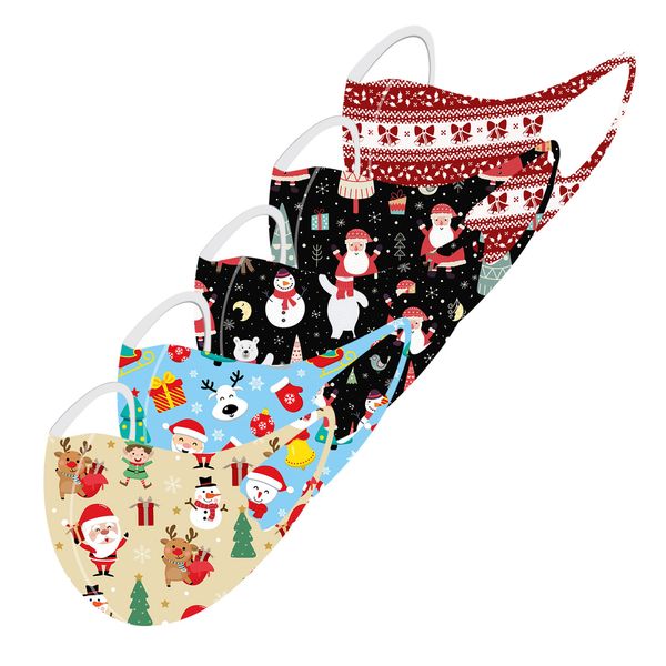 

новый santa face напечатанных 5шт моющиеся младенца рождество детской моды мультфильм cute kawaii рот маска многоразового дышащий