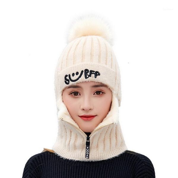 

brand winter knitted beanies hats women thick warm beanie skullies hat female knit letter bonnet beanie caps outdoor riding sets1, Blue;gray