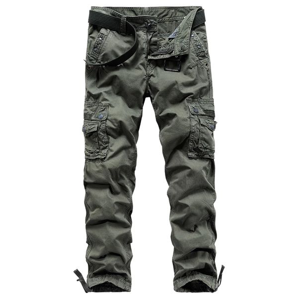 

fashion men's outdoor pants trousers casual long cargo pants with many pockets, Black