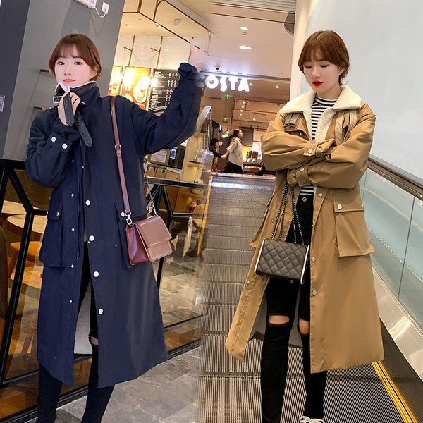 

2020 new fashion women winter jacket warm hooded female womens winter coat long thickened cotton outerwear m489, Black