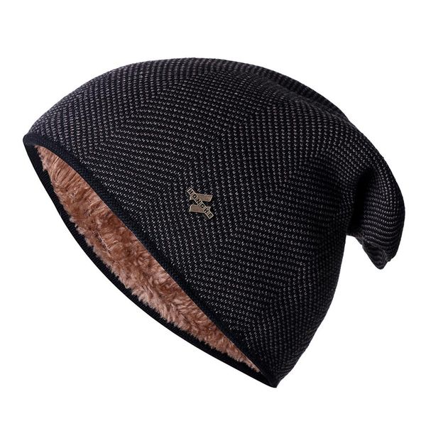 

мужские качественные шапочки для меховой мешковины зимние лыжные хлопчатобумажные крышки женщины спортивные шляпы вязаные черепочки добавить, Black;white