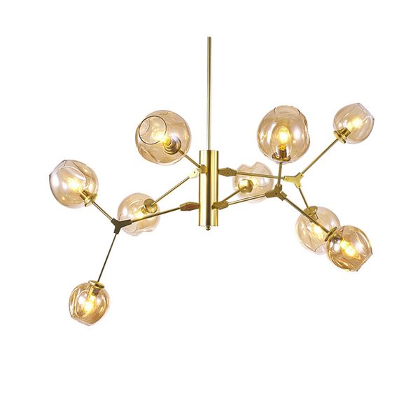

modern art decoration dna chandelier light screw e27 5w led pendant lamp glass lampshade gold black body droplight