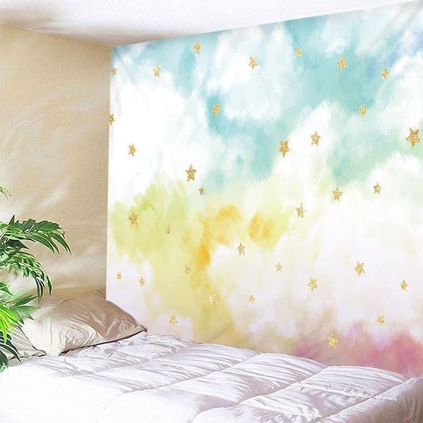 

customized colored pentagram wall hanging decorative tapestry painting clothe craft background rectangular tapestry bedspread1