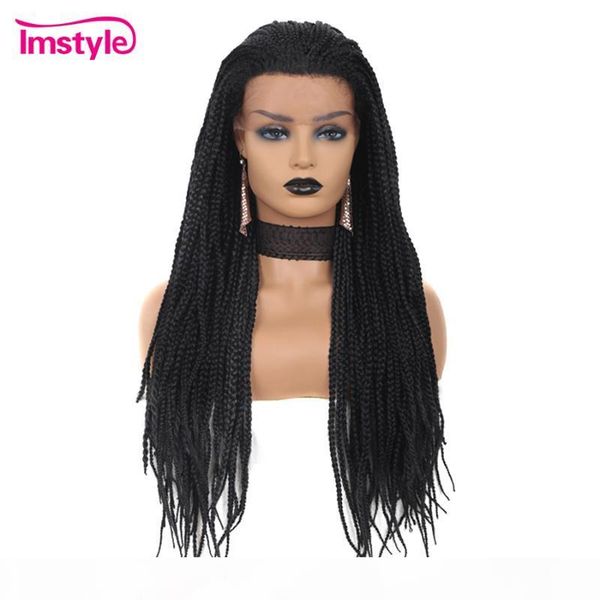 

imstyle braided wig black wigs for black women synthetic lace front wig long braid with baby hair