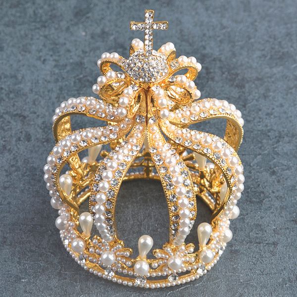 

european style bride baroque headdress queen round crown jewelry performance wedding p accessories, Silver
