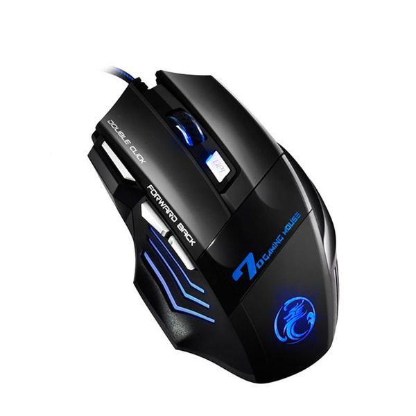 

mice wired gaming mouse usb optical computer 7 buttons professional gamer for lap led dazzle breathing light