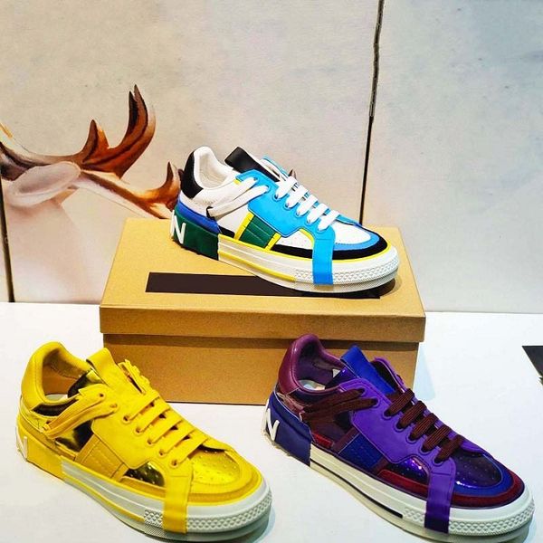 

fashion designer shoes real leather handmade multicolor gradient technical sneakers women famous shoe trainers by 1978 010, Black