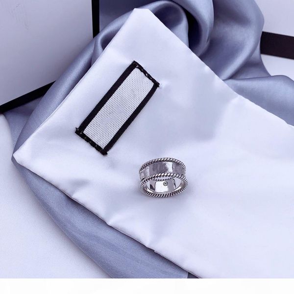 

letter interweaving pattern ring 925 sterling silver ring old carved rough lace ring simple and versatile fashion jewelry