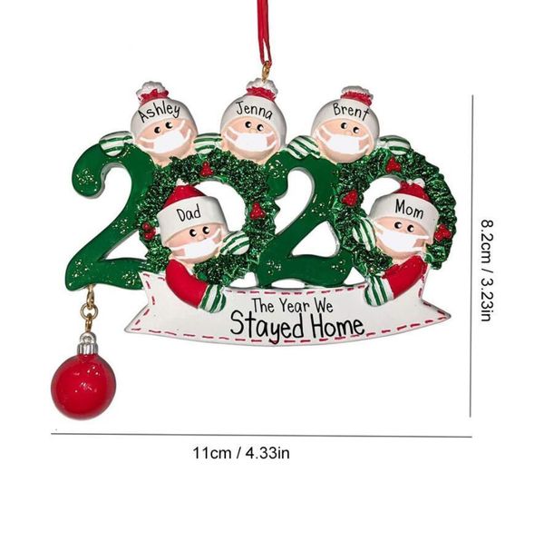 

quarantine pvc greetings pendant christmas tree pendent decoration family of ornament with party gift dhe1752