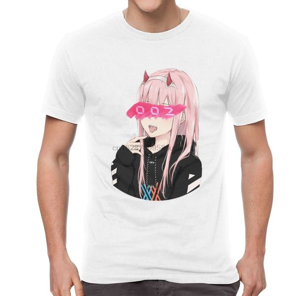

cool darling in the franxx t shirt mens breathable soft cotton t shirt short sleeved anime zero two tees sport hooded sweatshirt hoodie