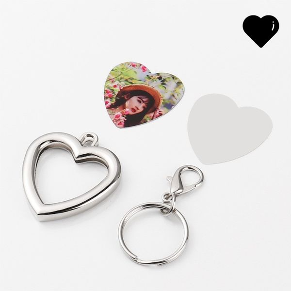 

sublimation blank key buckle diy printable love heart metal pendants keychain blanks p frame keys ring romantic party gifts 2 8mo n2