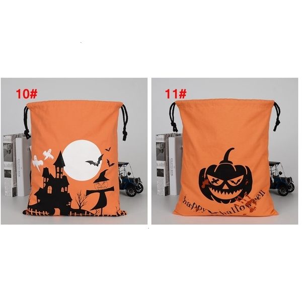 

large bags new canvas 11 cotton designs drawstring bag with pumpkin, devil, spider, hallowmas gifts sack bags amld