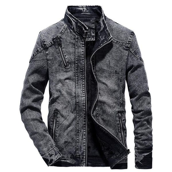 

denim jacket men casual trendy slim fit vintage denim coats men's retro cowboy fashion jeans jackets new spring autumn warm coat, Black;brown