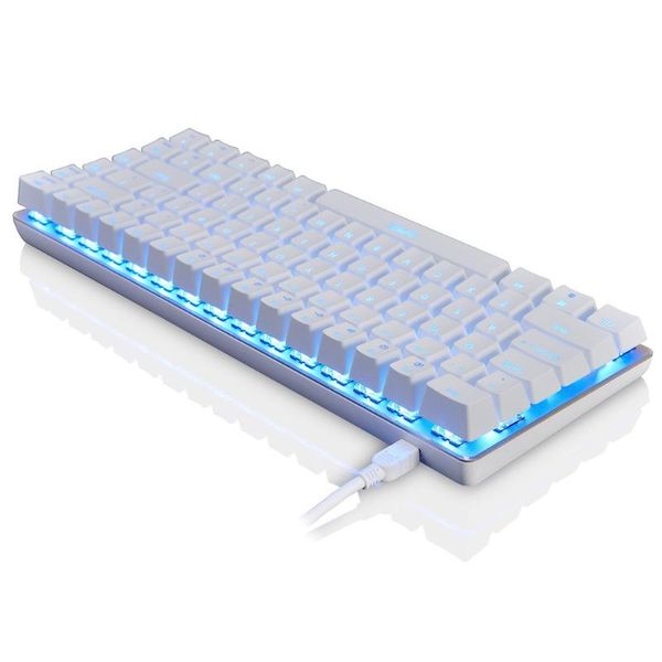 

keyboards ak33 backlit usb wired gaming 82 keys mechanical keyboard blue black switches for office typists play games switch white