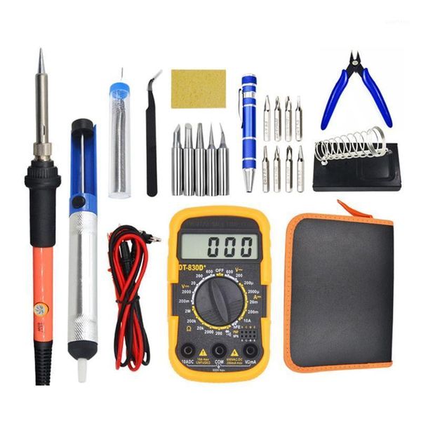 

16pcs 110v/220v electric soldering iron kit 60w soldering iron kit with multimeter desoldeirng pump welding tool1