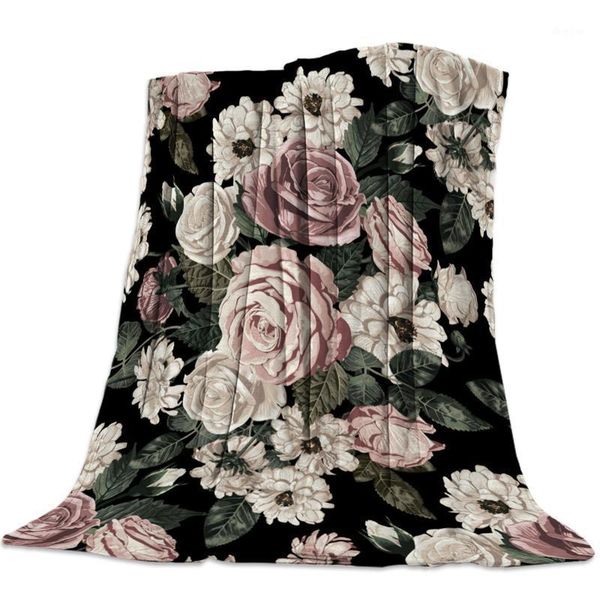 

flowers throw blanket bedspread soft fleece blanket air/sofa/bedding winter bedsheet1