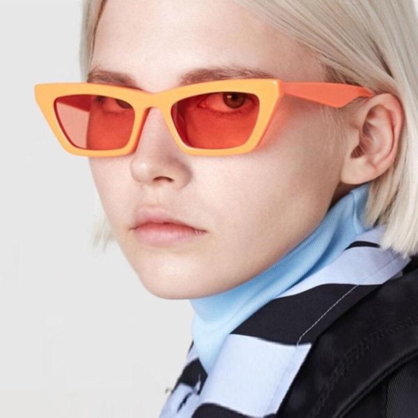 

sunglasses 2021 brand designer orange cat eye women vintage sun glasses for female red transparent shades uv400, White;black
