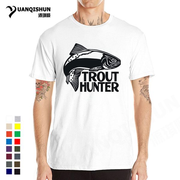 

sport funny fish print t-shirt 2018 summer new men fishings t shirts pure cotton men's short sleeve tee brand clothing