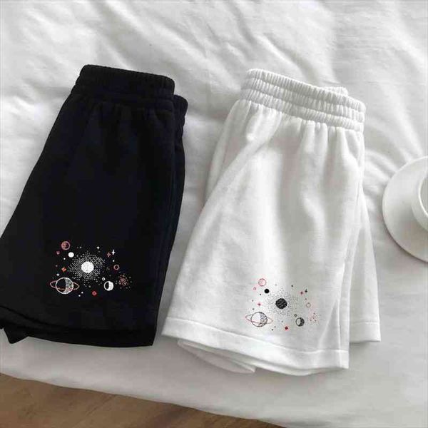 

summer shorts slim hip-hop outdoor sports elastic waist office ladies mid-fashion pastel rower, White;black