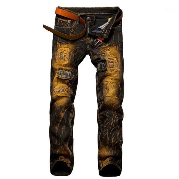 

2021 mens ripped jeans pants slim fit distressed hip hop hole rock denim male novelty streetwear men jean punk trousers1, Blue