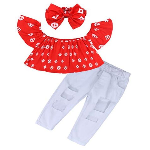 Neue Kinder Baby Mädchen Kleidung Set Mode Top + Hose + Stirnband Drei Stück Anzug Sommer Kinder Mädchen Boutique Outfits