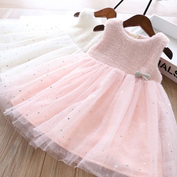 

of ~ autumn 332154 and winter girls' pinyin star sequin svels princs skirt plush drs yy, Red;yellow