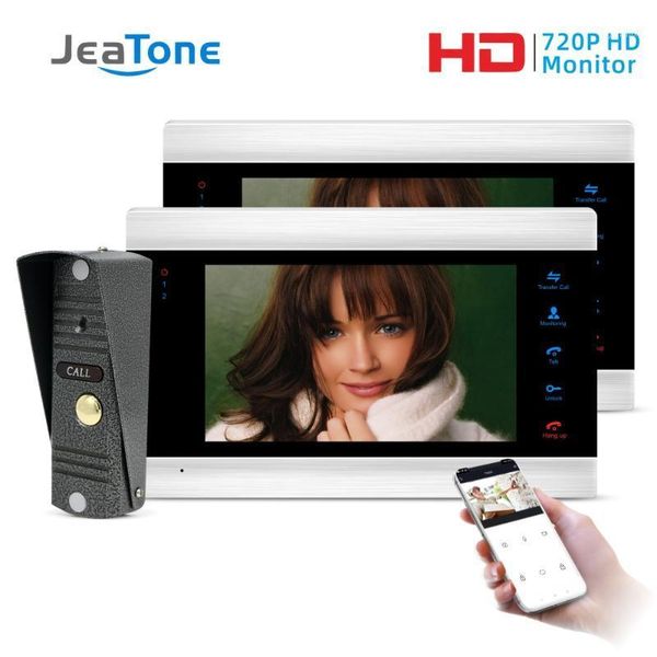 

video door phones jeatone 7 inch wifi smart ip phone intercom system with ahd 1.0mp wired doorbell camera support remote unlock1