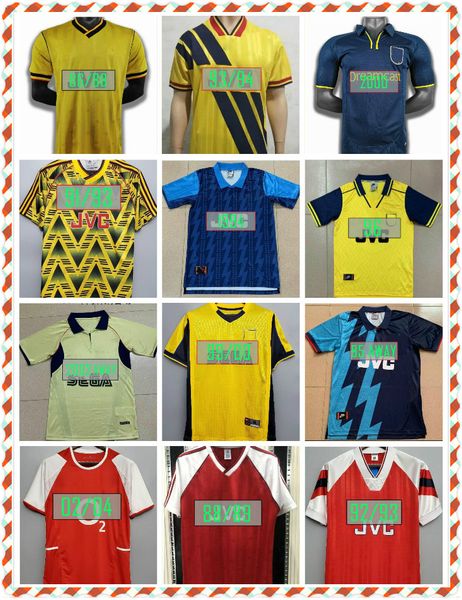 

gunner 88 90 henry bergkamp v. persie mens retro soccer jerseys 92 93 94 97 05 06 merson adams home away 3rd football shirt, Black;yellow