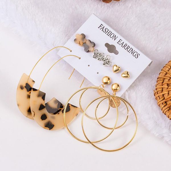 

2PCS Fashion Arcylic Earrings Set 2021 Trend Pendants Unusual Earrings for Women Luxury Romantic Drop Dangle Jewelry Wholesale, Silver