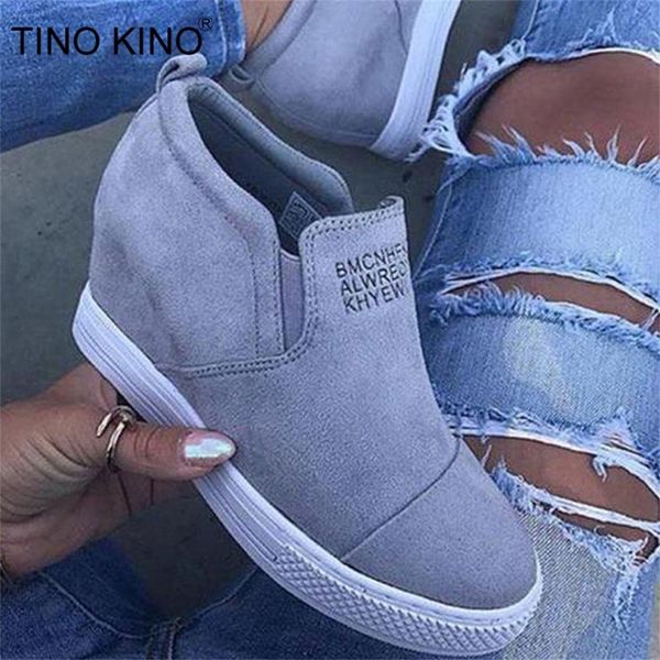 

autumn women platform wedges vulcanized ankle boots height increasing female high heel shoes ladies fashion plus size 35-43 y200723, Black